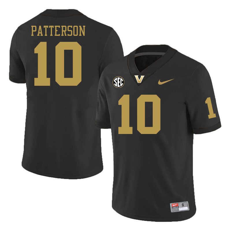 Vanderbilt Commodores #10 Langston Patterson College Football Jerseys 2024 Uniforms Stitched-Black